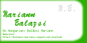 mariann balazsi business card